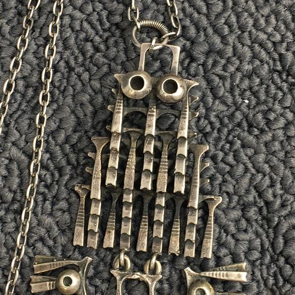 Rare Vintage‎ Pentti Sarpaneva Brutalist 830 Silver "Owl Pendant" Necklace - Picture 13 of 16